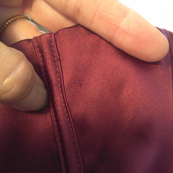 NWOT (Teeny Flaw) AUDEN Burgundy Satin Corset Top Sz. LG ADJUST. (READ DESCRIPT) - Picture 7 of 7